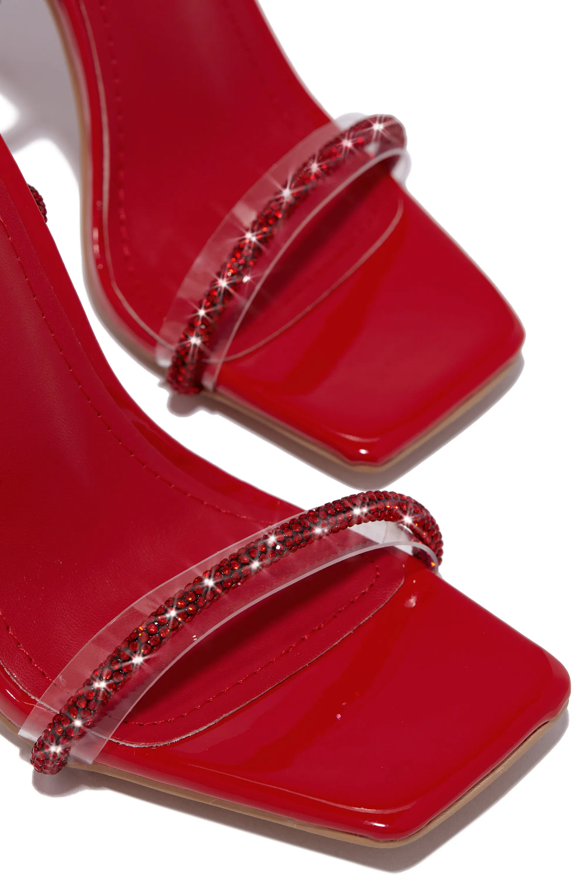 Sofia Embellished Lace Up Heels - Red sold by Miss Lola product image thumbnail 4