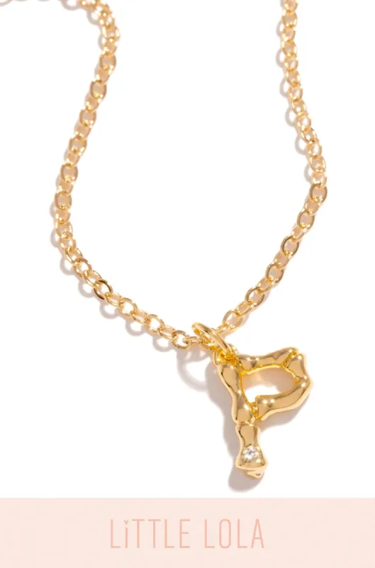Mini P Necklace - Gold sold by Miss Lola