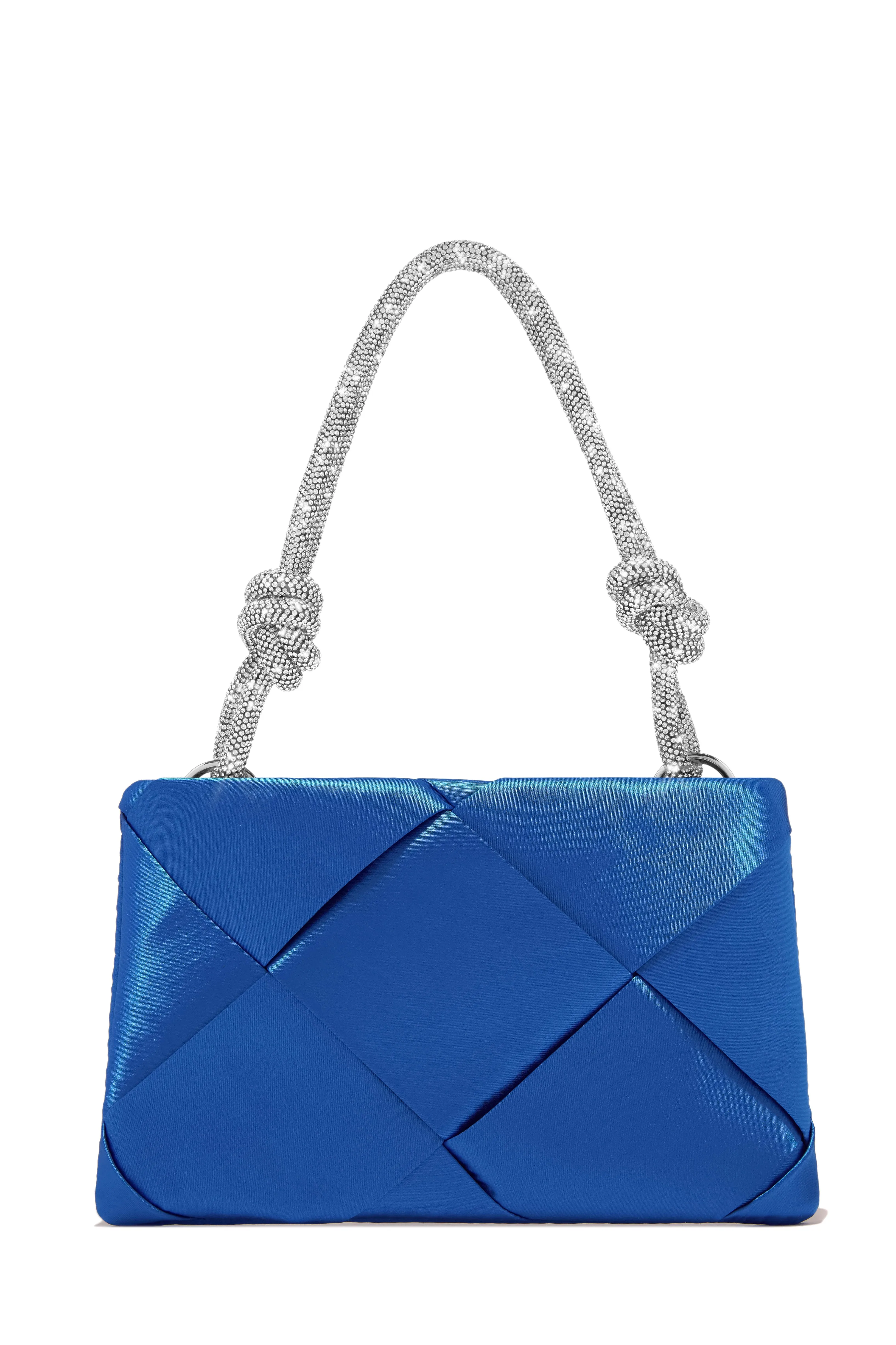Always Lavish Embellished Clutch Handbag - Blue sold by Miss Lola