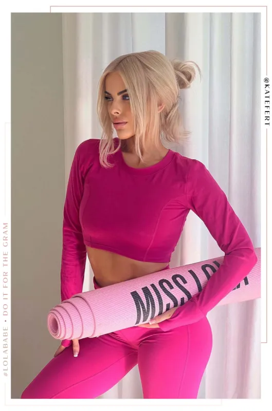 Feminine Energy Long Sleeve Tie Back Top - Pink sold by Miss Lola