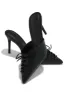 Lina Pump Heel Mules - Black sold by Miss Lola