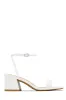 Alina Block Mid Heels - White sold by Miss Lola