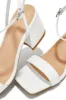 Alina Block Mid Heels - White sold by Miss Lola