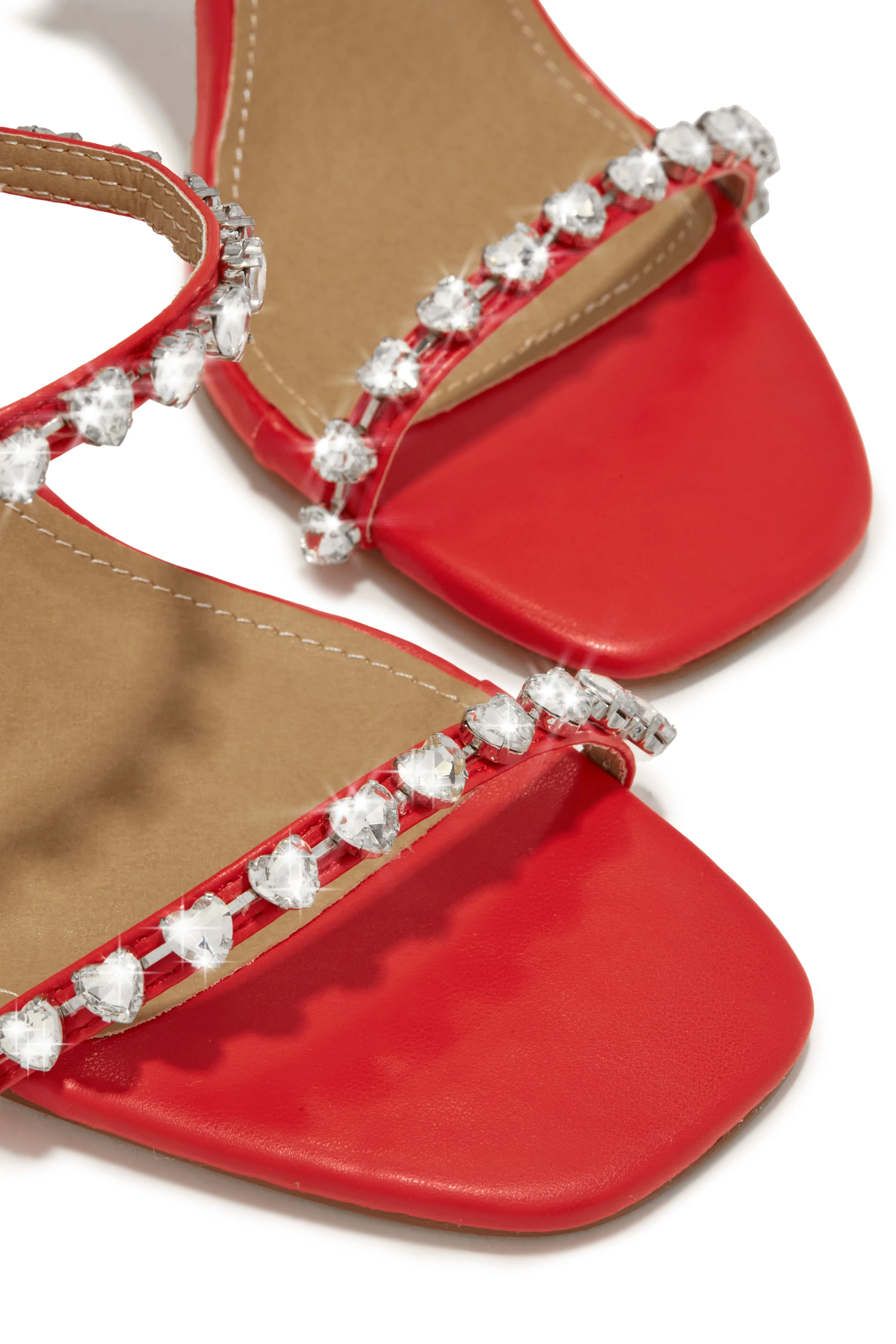 Love Addiction Embellished High Heel Mules - Red sold by Miss Lola product image thumbnail 3