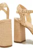 Coastal Resort Platform Block Heels - Natural sold by Miss Lola