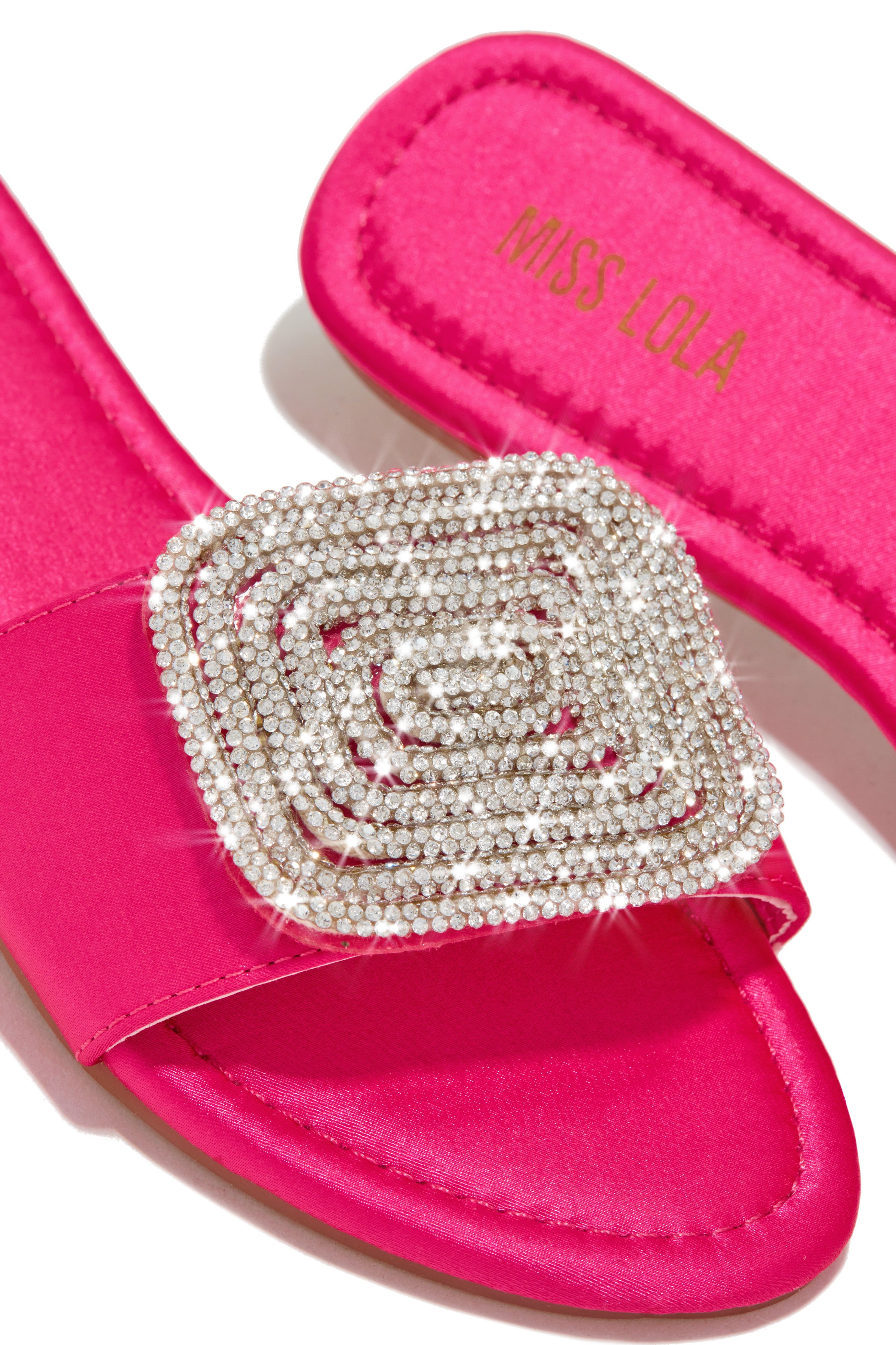 Beach Cocktail Embellished Slip On Sandals - Pink sold by Miss Lola product image thumbnail 3