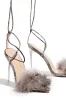 What A Flirt Lace Up High Heels - Snake sold by Miss Lola