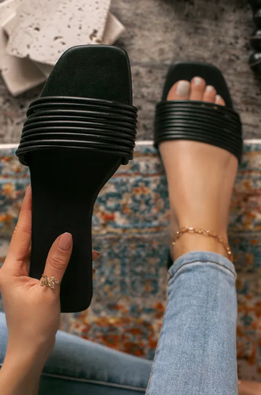 Sun Chaser Slip On Sandals - Black sold by Miss Lola