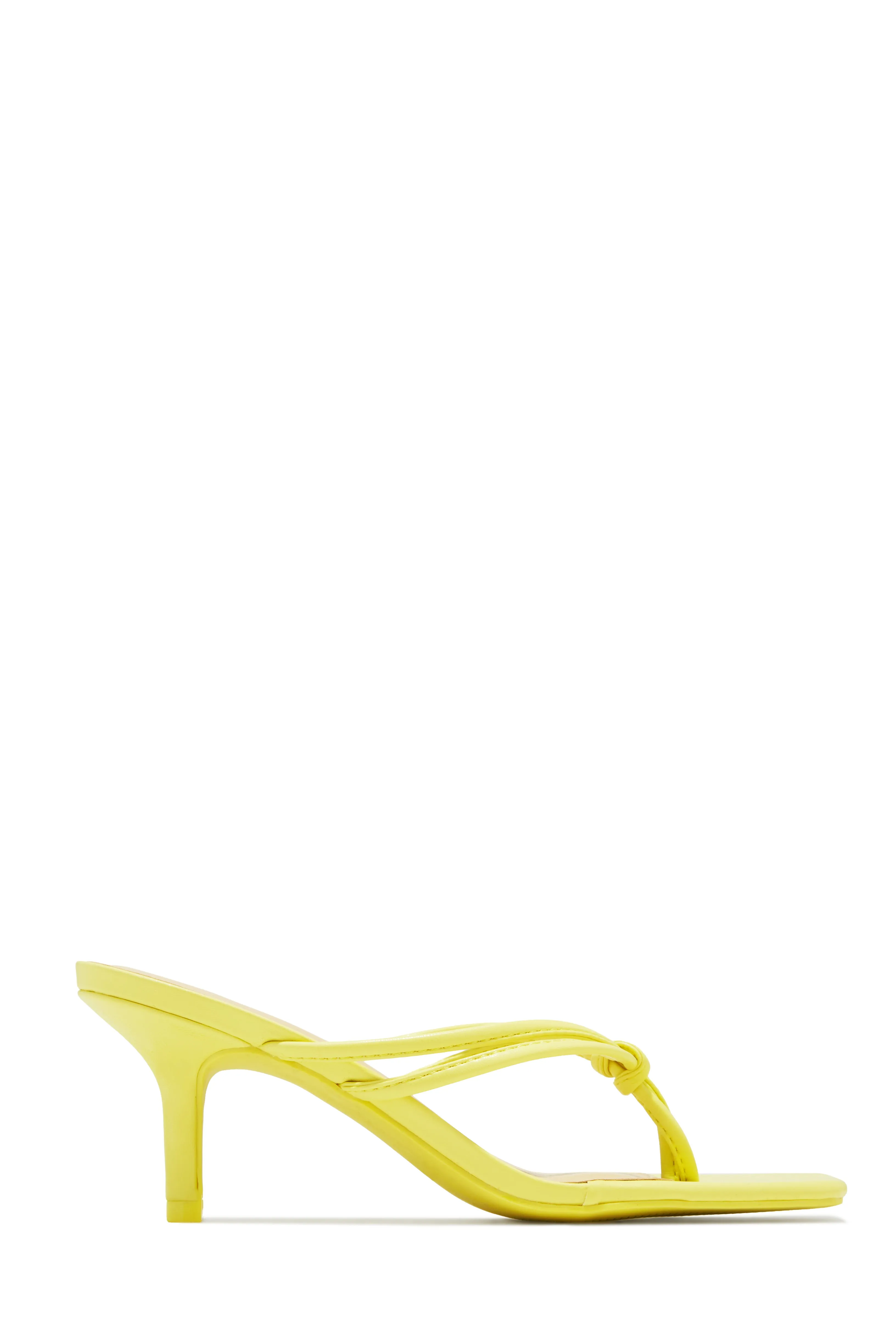 Areya Mid Heel Mules - Yellow sold by Miss Lola product image thumbnail 3