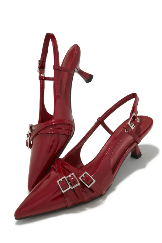 Stassia Kitten Heels - Cherry sold by Miss Lola