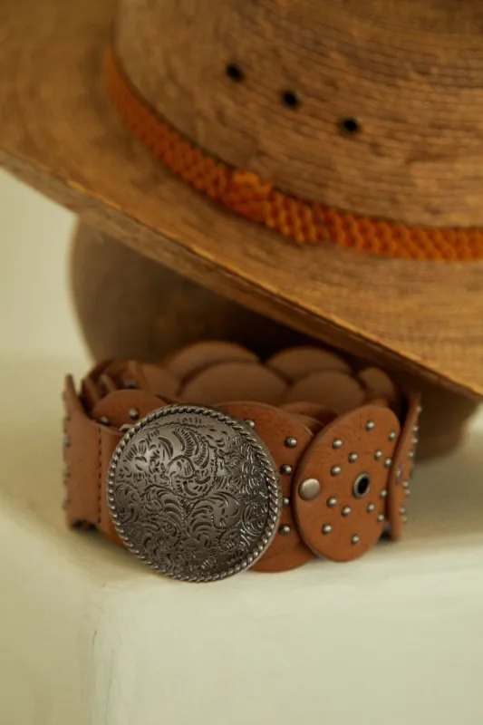 Yvette Western Statement Belt - Brown sold by Miss Lola