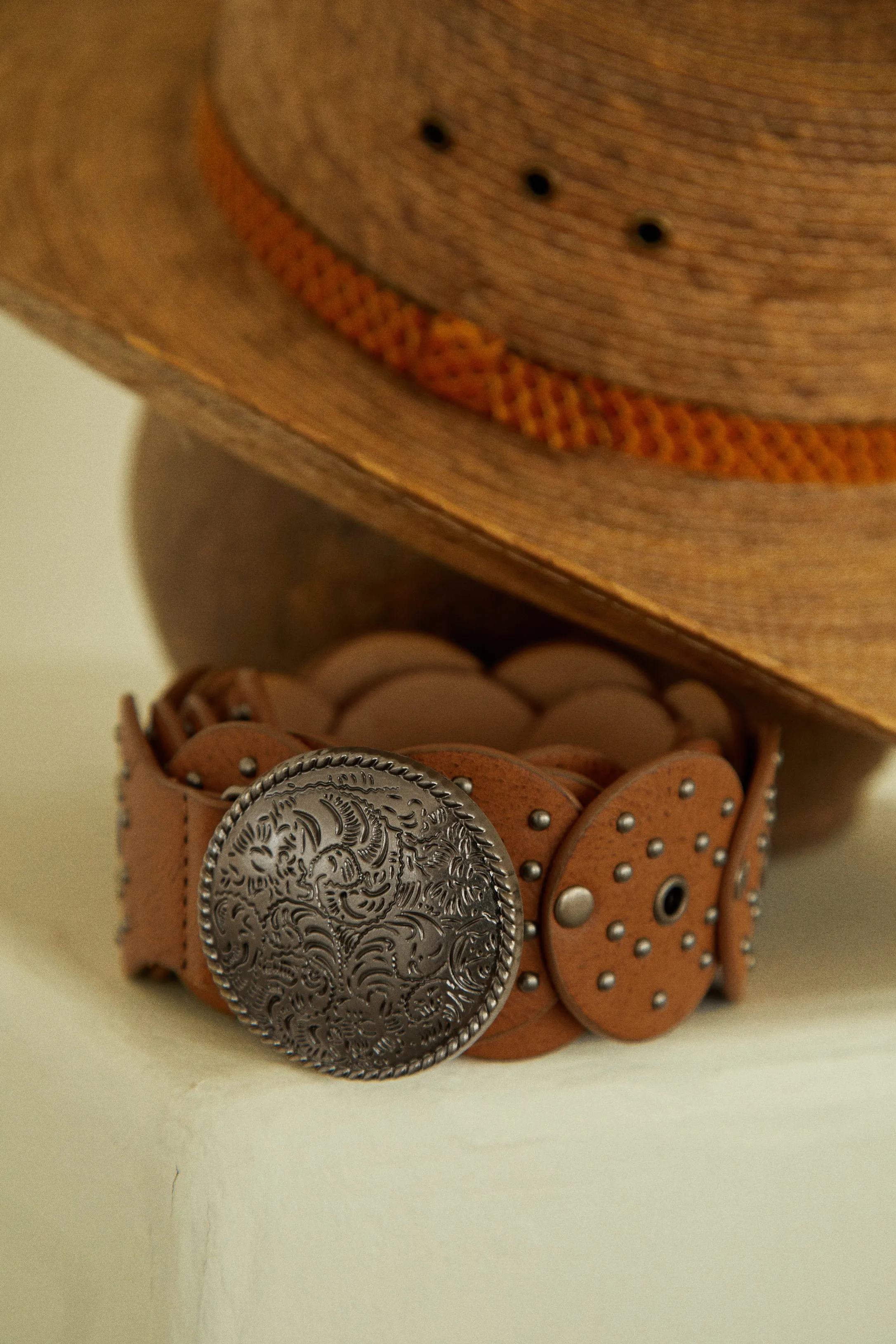 Yvette Western Statement Belt - Brown sold by Miss Lola