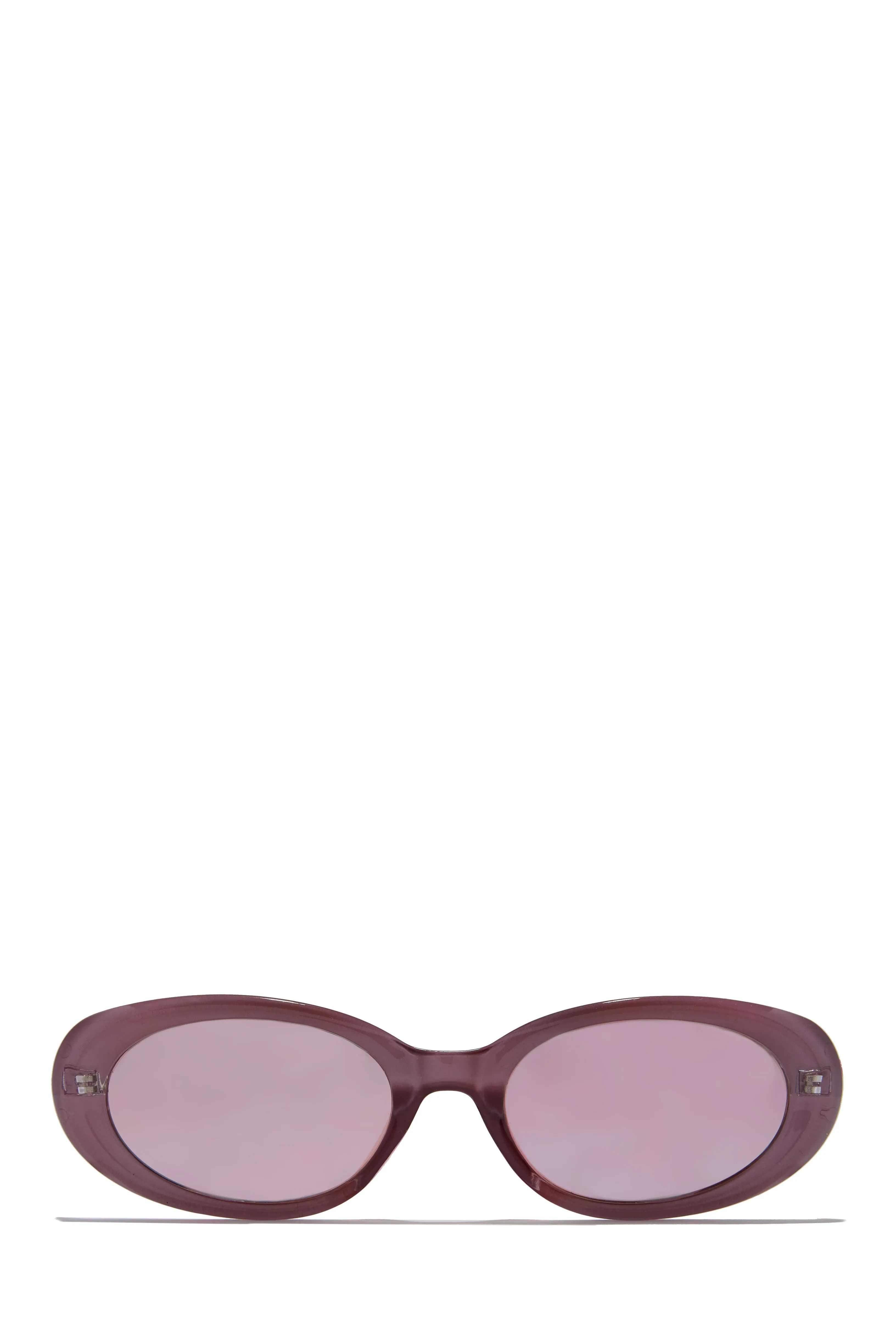 Skyline Views Oval Shaped Sunglasses - Clear/ Pink sold by Miss Lola product image thumbnail 3