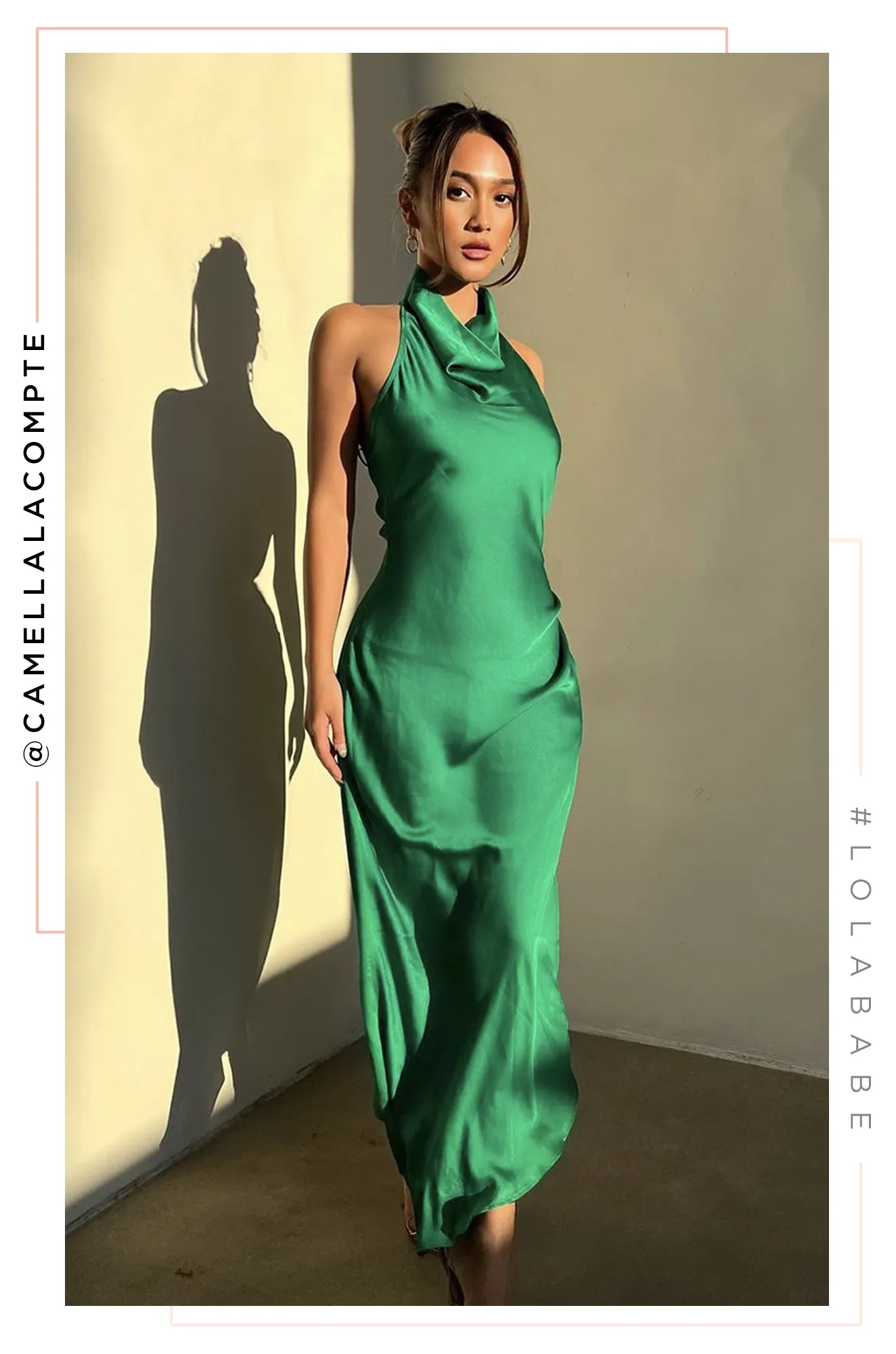 Night Gala Halter Neck Satin Dress - Green sold by Miss Lola