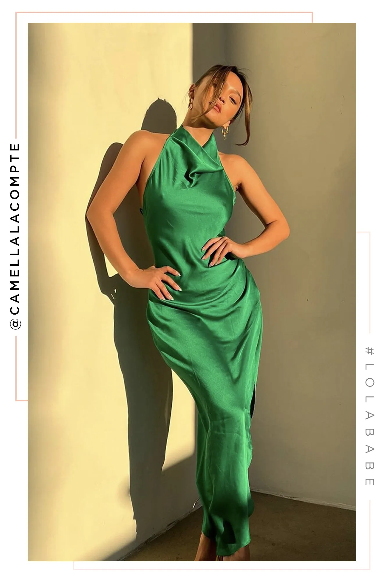 Night Gala Halter Neck Satin Dress - Green sold by Miss Lola product image thumbnail 2