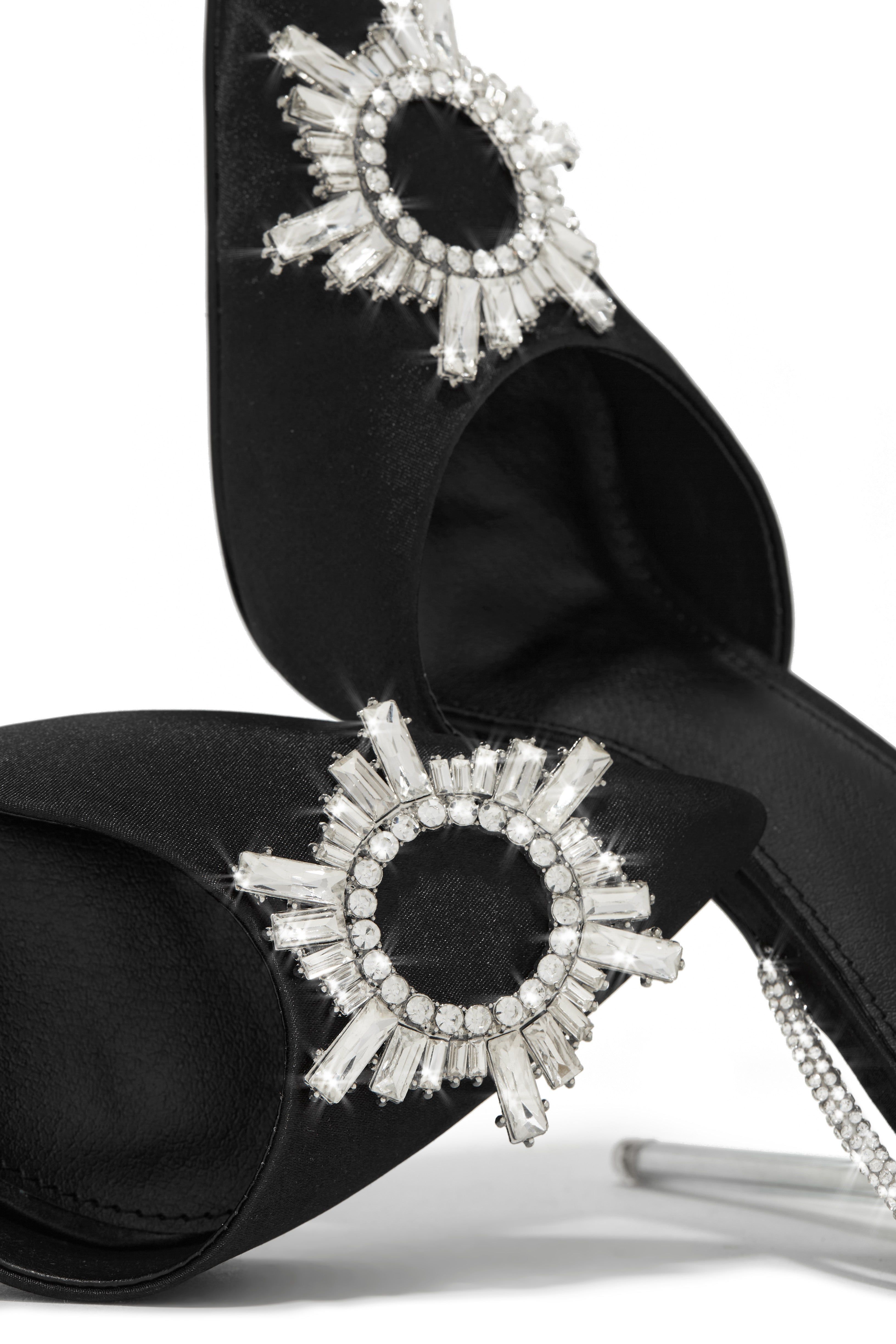 Mansion Party Embellished Lace Up High Heel Pumps - Black sold by Miss Lola product image thumbnail 3