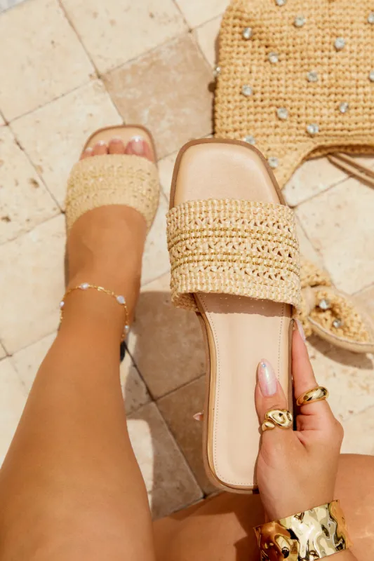 Acapulco Sun Slip On Sandals - Nude sold by Miss Lola