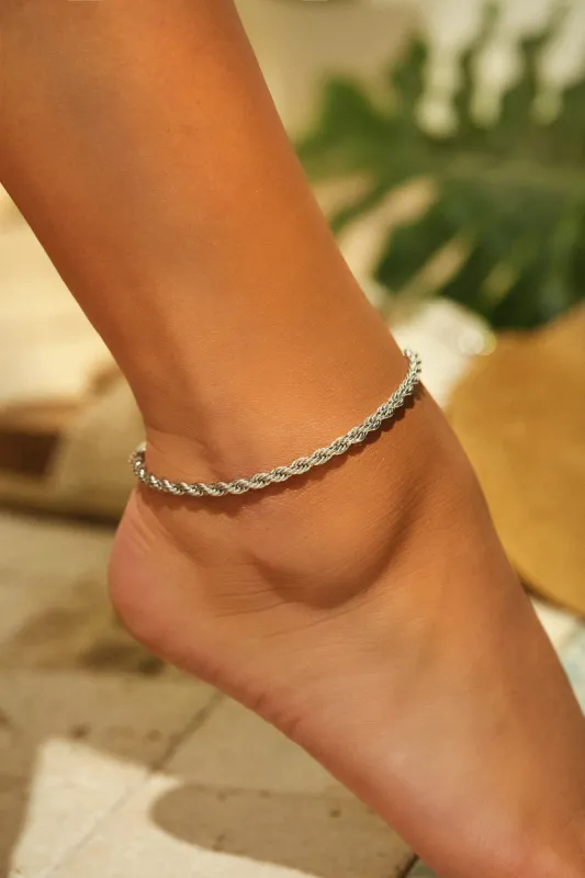 She's Golden Chain Anklet - Silver sold by Miss Lola