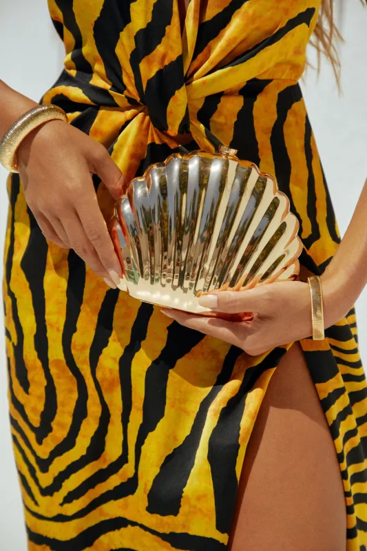 Villa Del Mar Shell Clutch - Gold sold by Miss Lola
