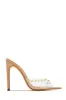 Collette Studded High Heel Mules - Clear sold by Miss Lola