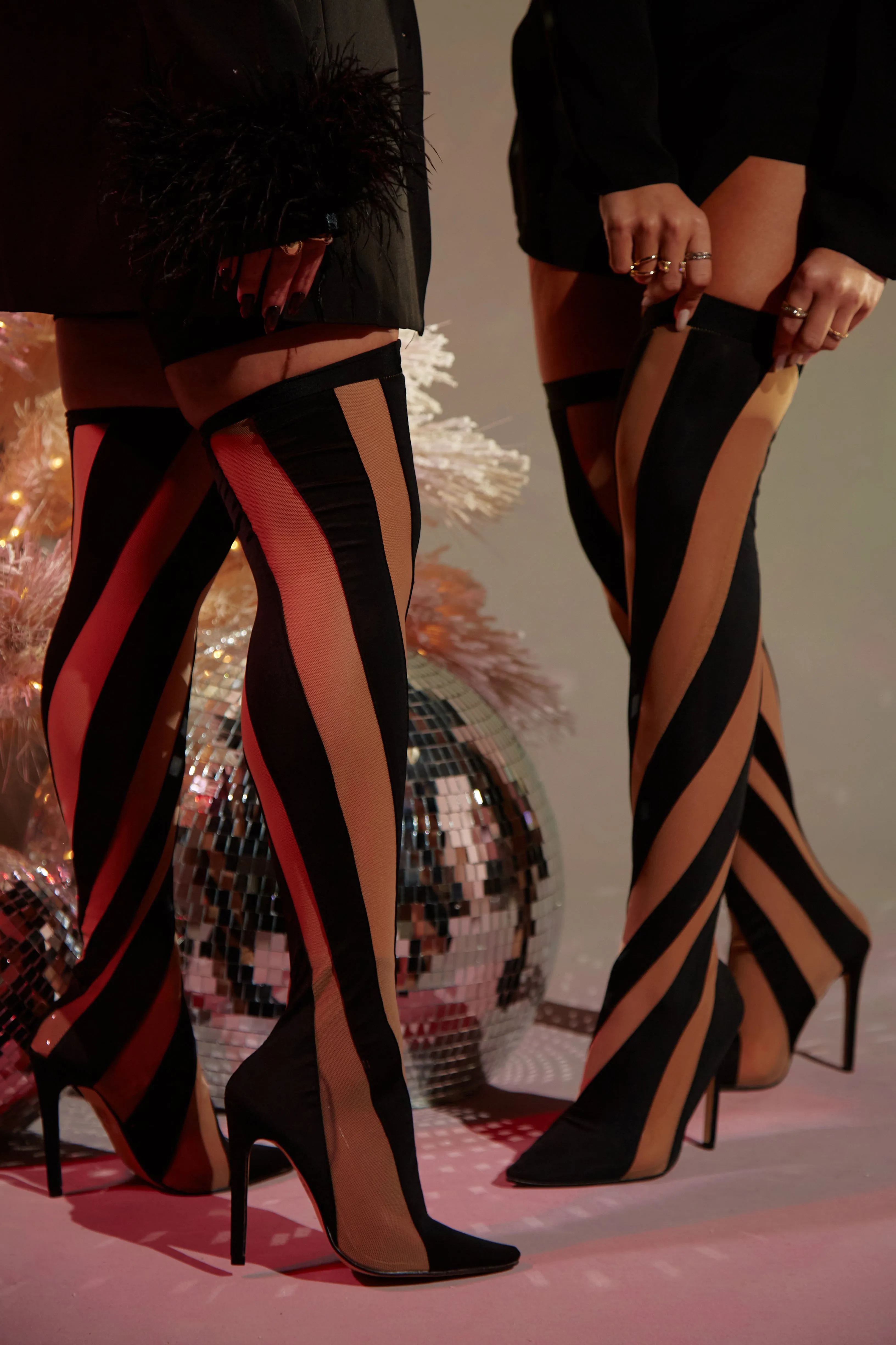 Jenner Over The Knee Heel Boots - Black sold by Miss Lola product image thumbnail 3