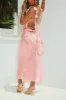 Milania Satin Maxi Dress - Pink sold by Miss Lola