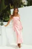 Milania Satin Maxi Dress - Pink sold by Miss Lola