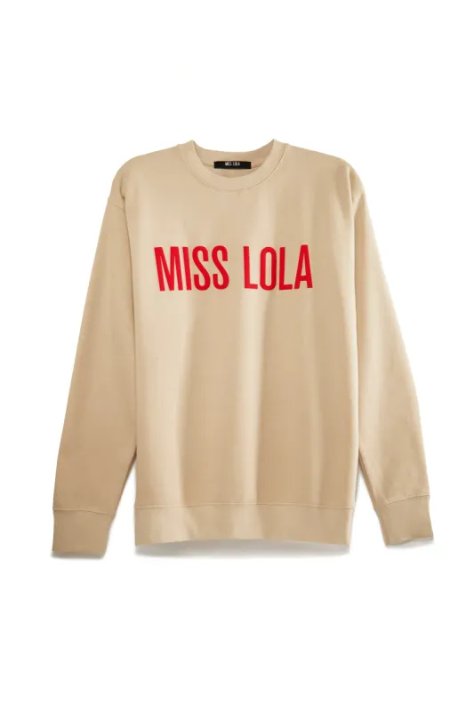Miss Lola Exclusive Crewneck Sweater - Nude sold by Miss Lola