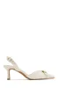 Demi Slingback Mid Heel Pumps - Ivory sold by Miss Lola