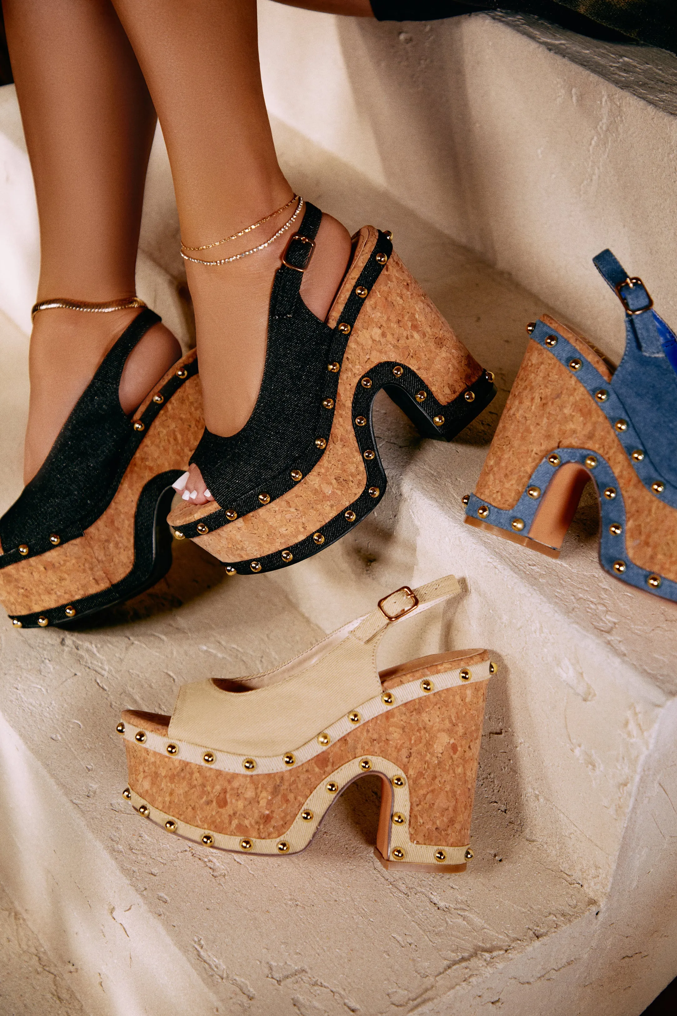 Clarisse Platform Block Heels - Nude sold by Miss Lola product image thumbnail 3