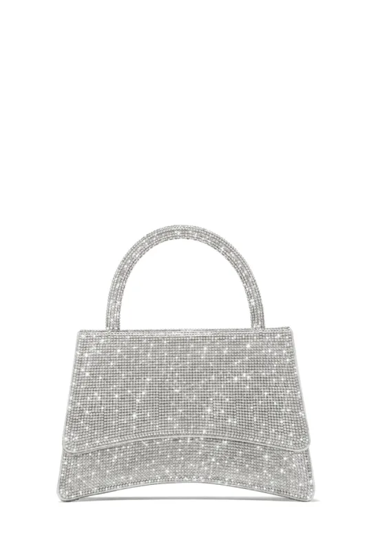 Kathy Embellished Top Handle Bag - Silver sold by Miss Lola