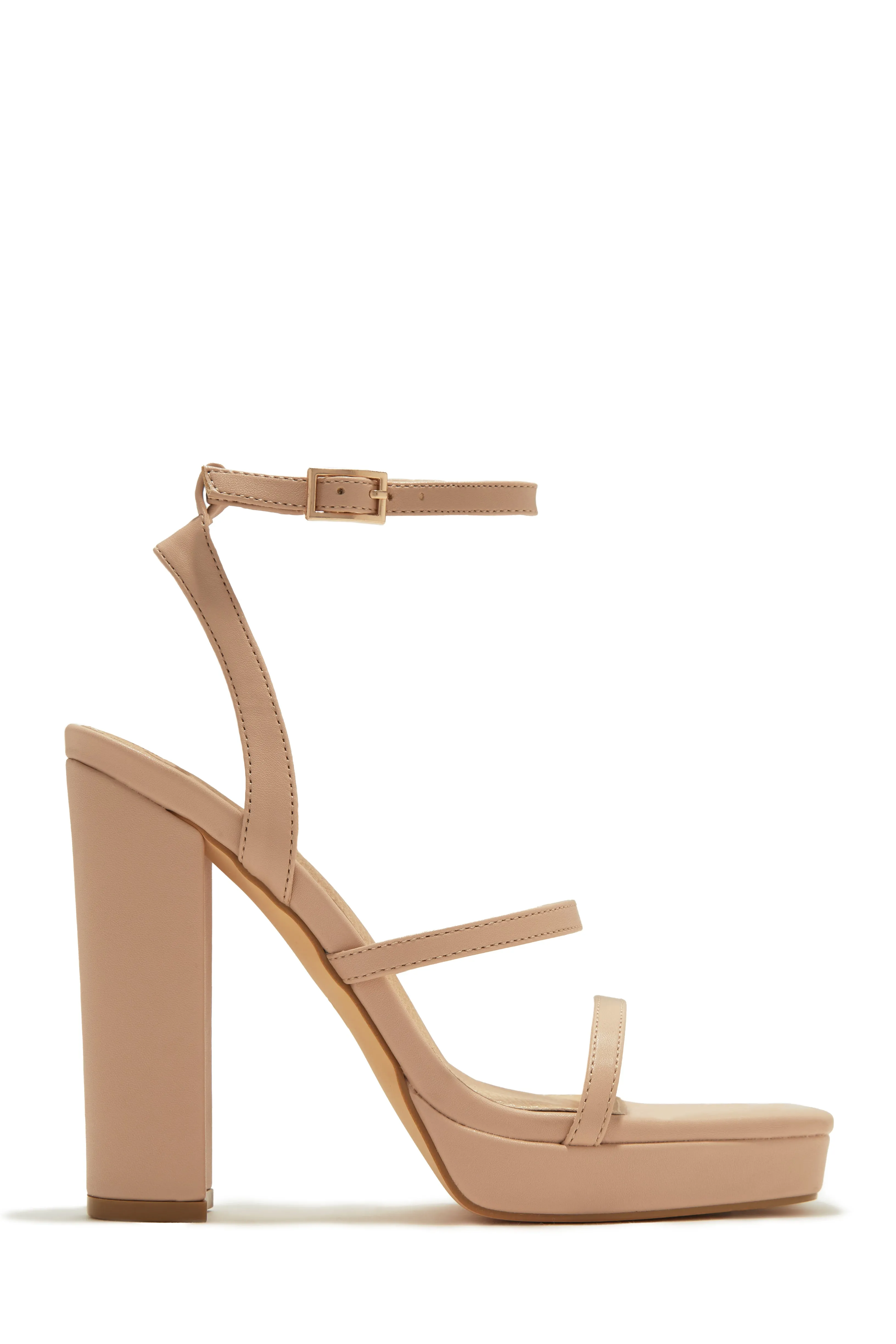 Midnight Muse Platform Block High Heels - Nude sold by Miss Lola product image thumbnail 3