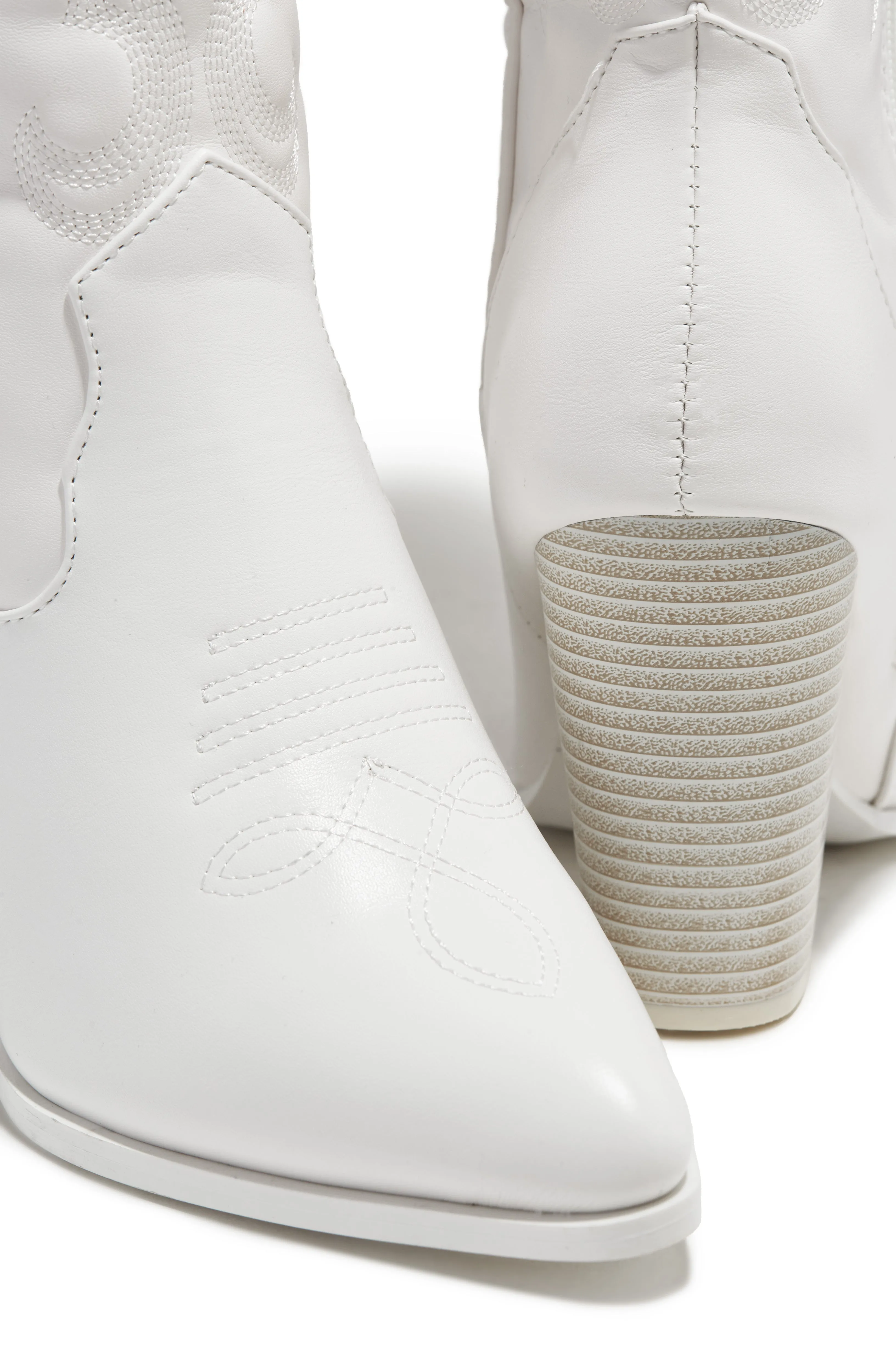 Jordyn Cowgirl Boots - White sold by Miss Lola product image thumbnail 4