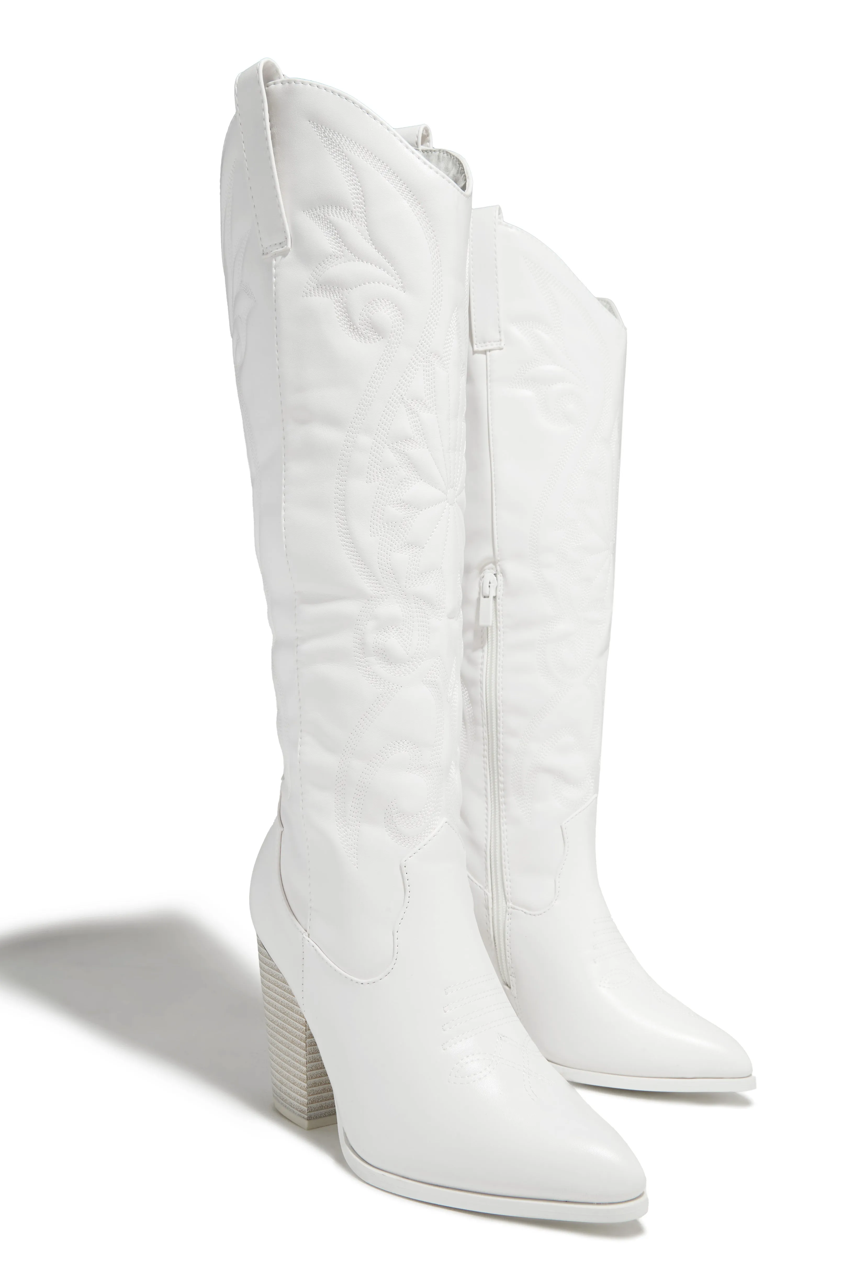 Jordyn Cowgirl Boots - White sold by Miss Lola product image thumbnail 3