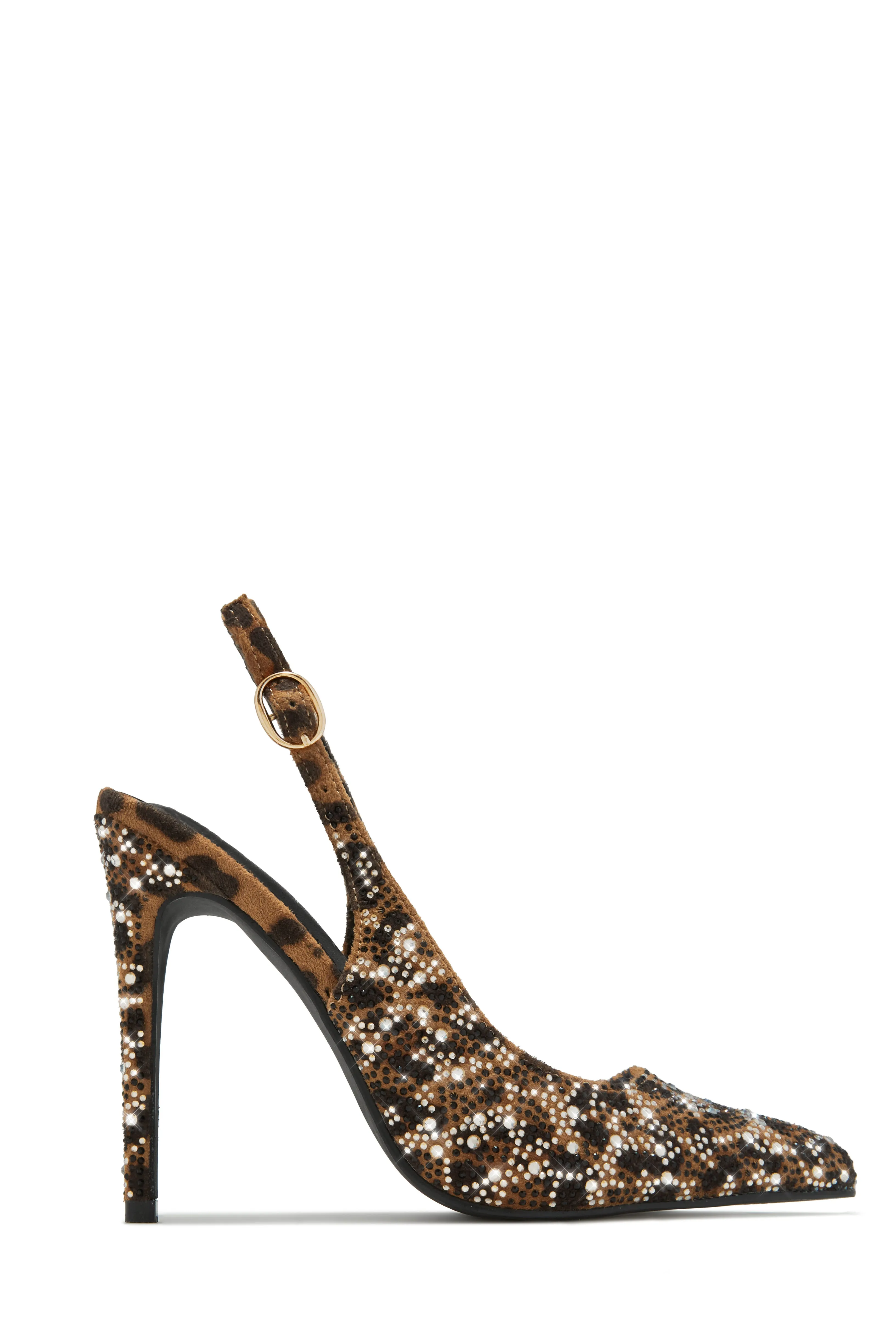 Carys Embellished Slingback Pump Heels - Leopard sold by Miss Lola product image thumbnail 3