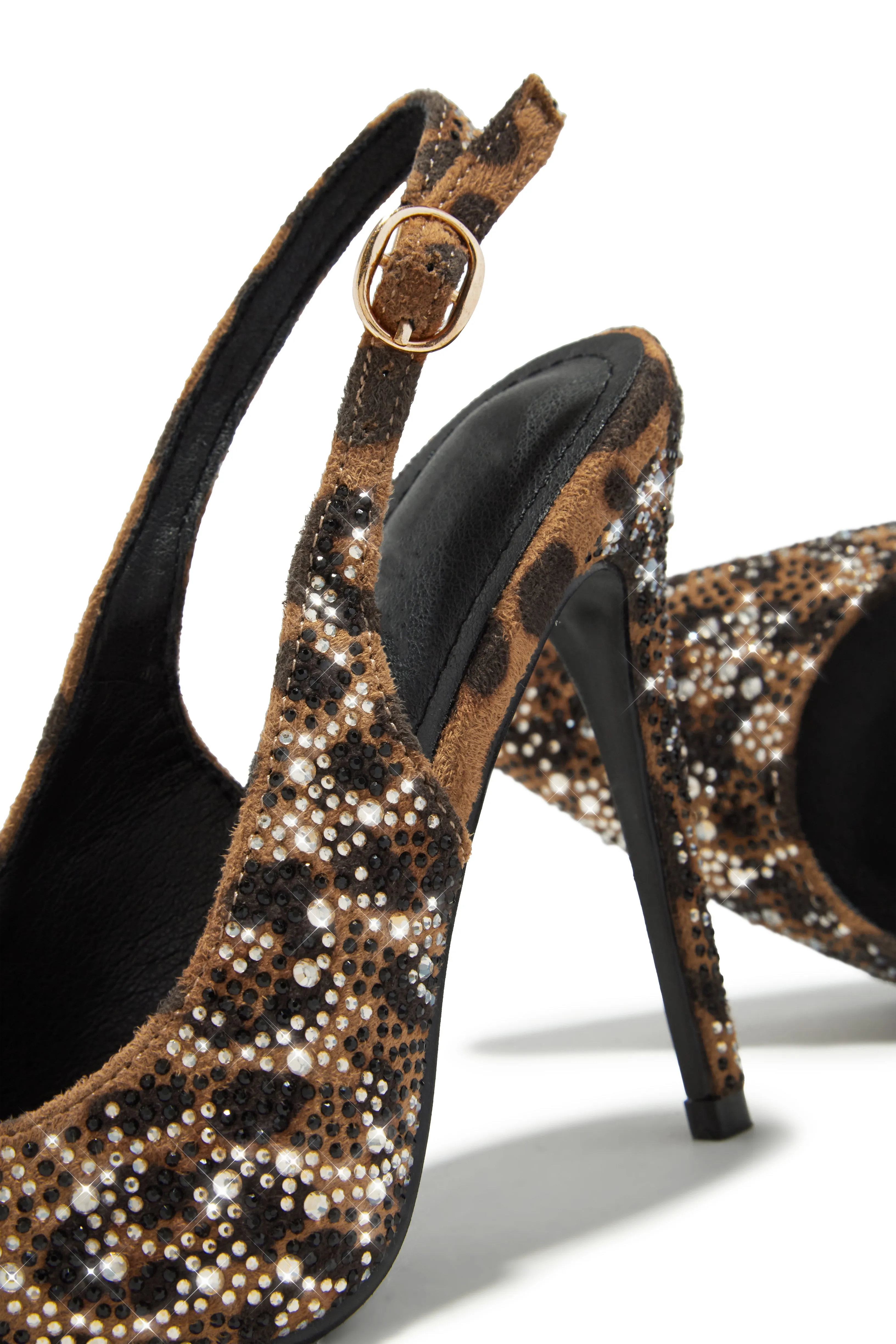Carys Embellished Slingback Pump Heels - Leopard sold by Miss Lola product image thumbnail 4