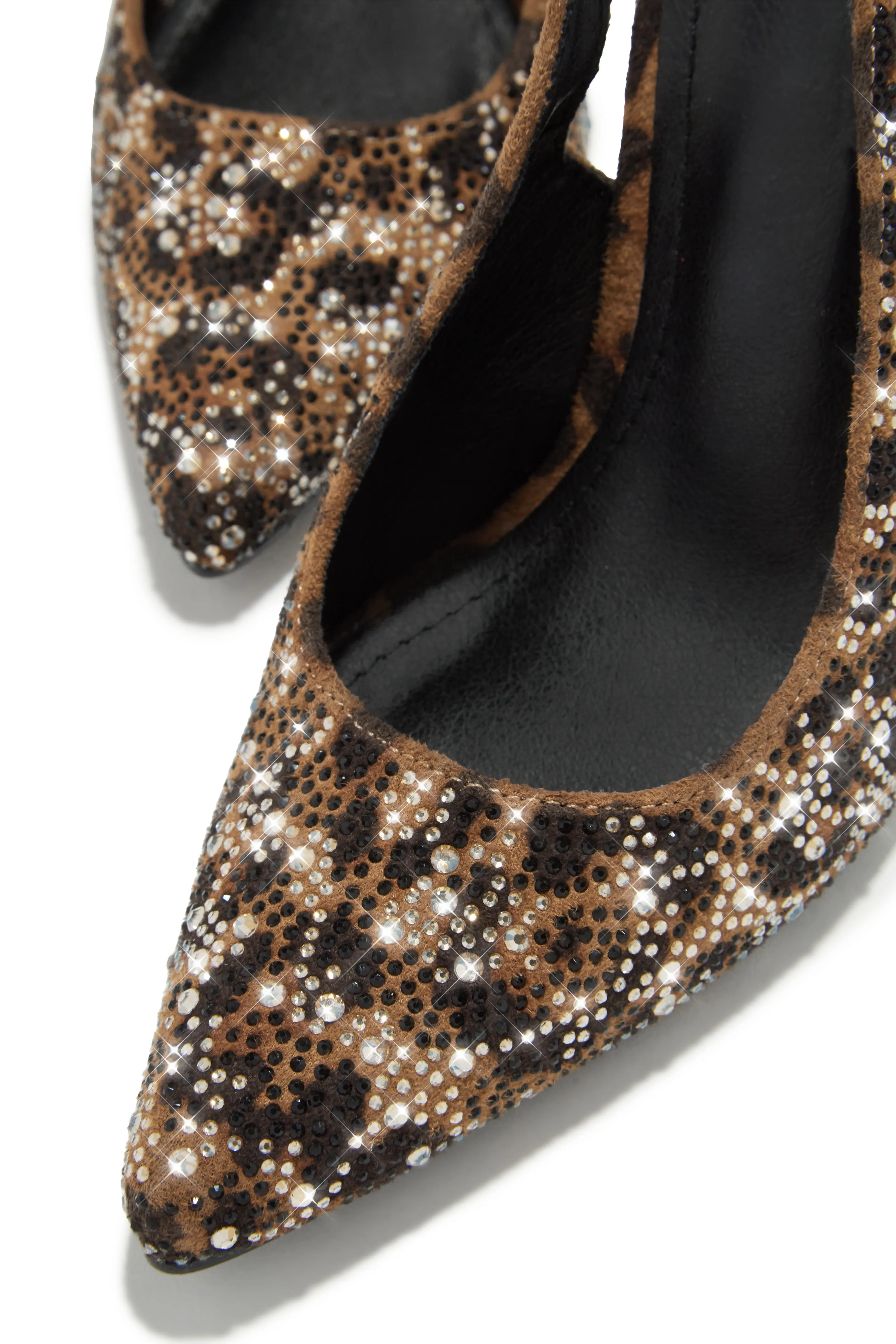 Carys Embellished Slingback Pump Heels - Leopard sold by Miss Lola product image thumbnail 2