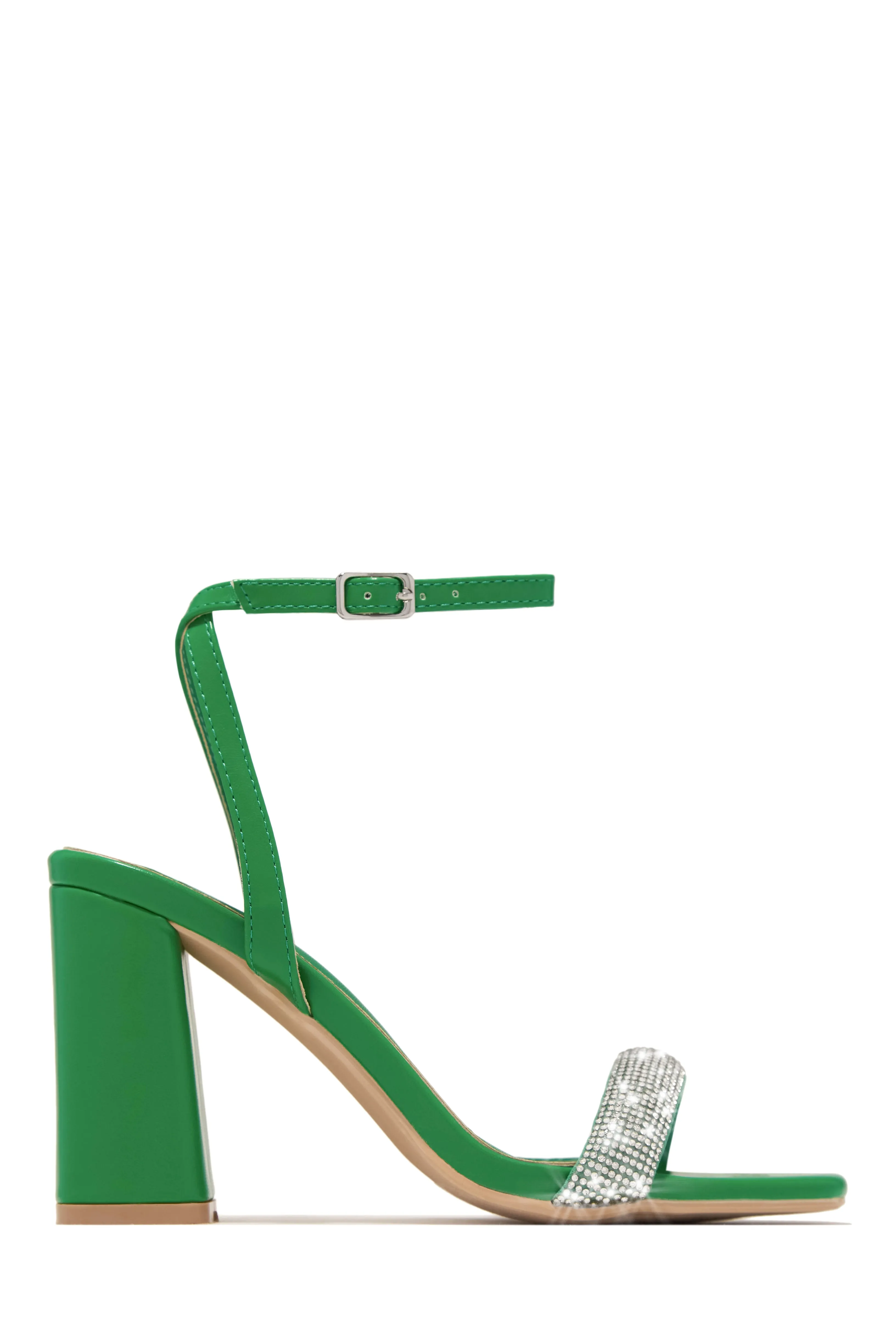 Devine Dreams Embellished Chunky Heels - Green sold by Miss Lola product image thumbnail 3