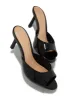 Natani Mid Heel Mules - Black sold by Miss Lola