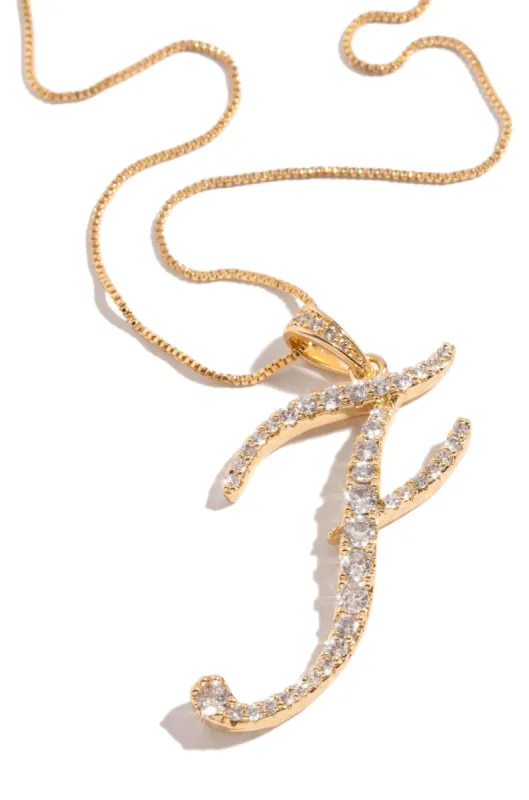 F Necklace - Gold sold by Miss Lola