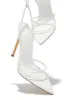 Nayeli Lace Up Single Sole Heels - White sold by Miss Lola