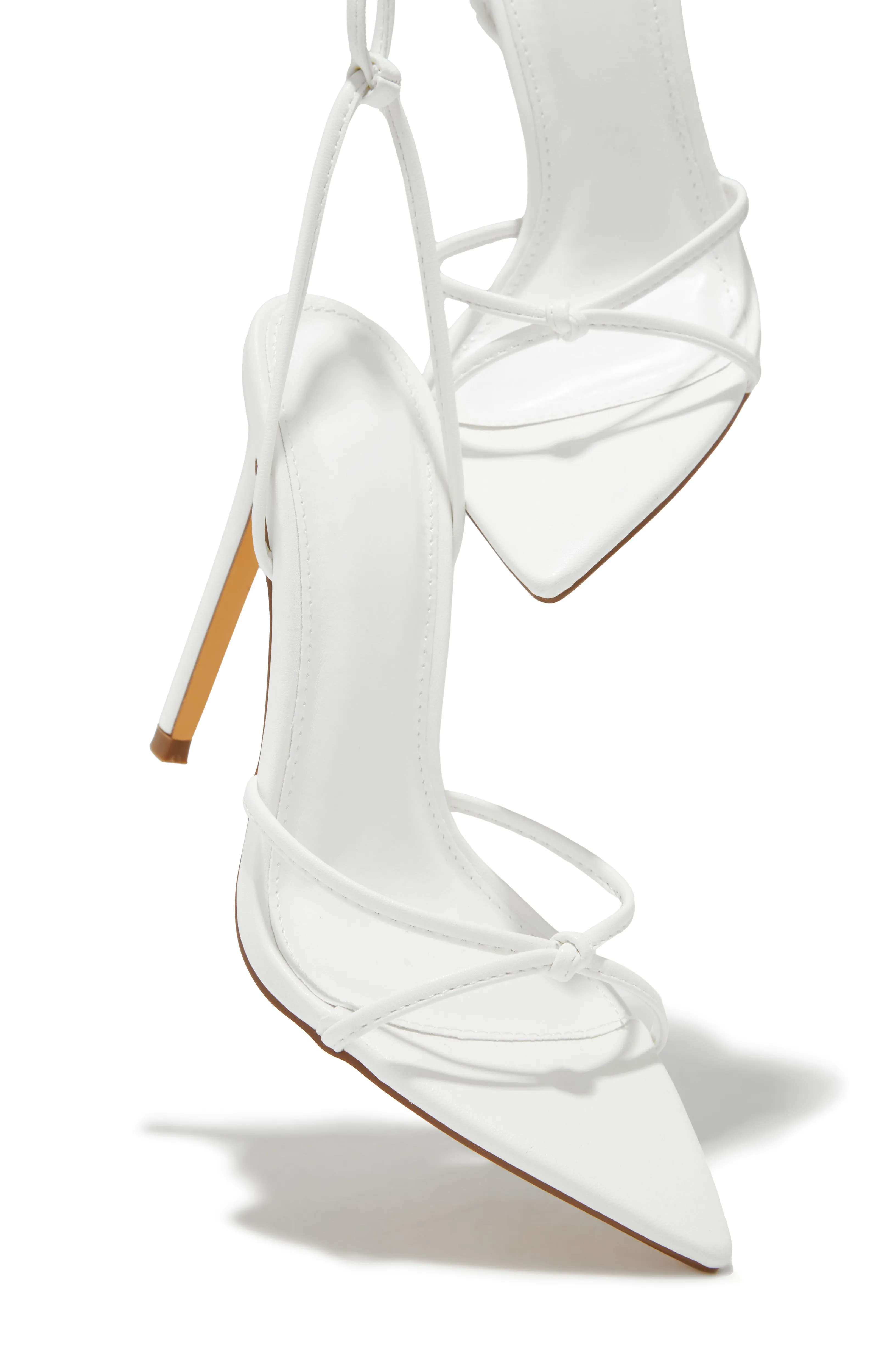 Nayeli Lace Up Single Sole Heels - White sold by Miss Lola product image thumbnail 3