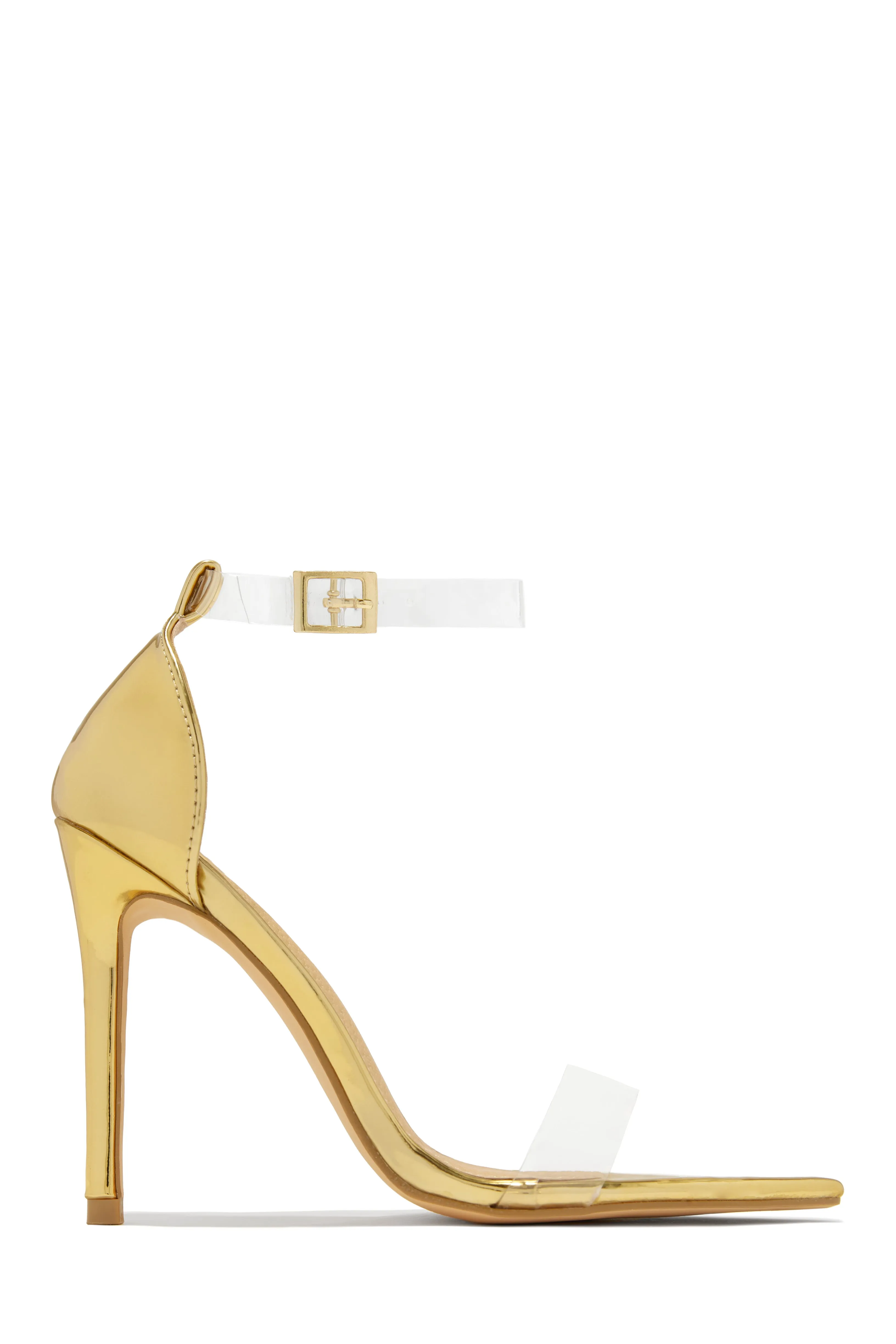Love Me Better Clear Strap High Heels - Gold sold by Miss Lola product image thumbnail 3