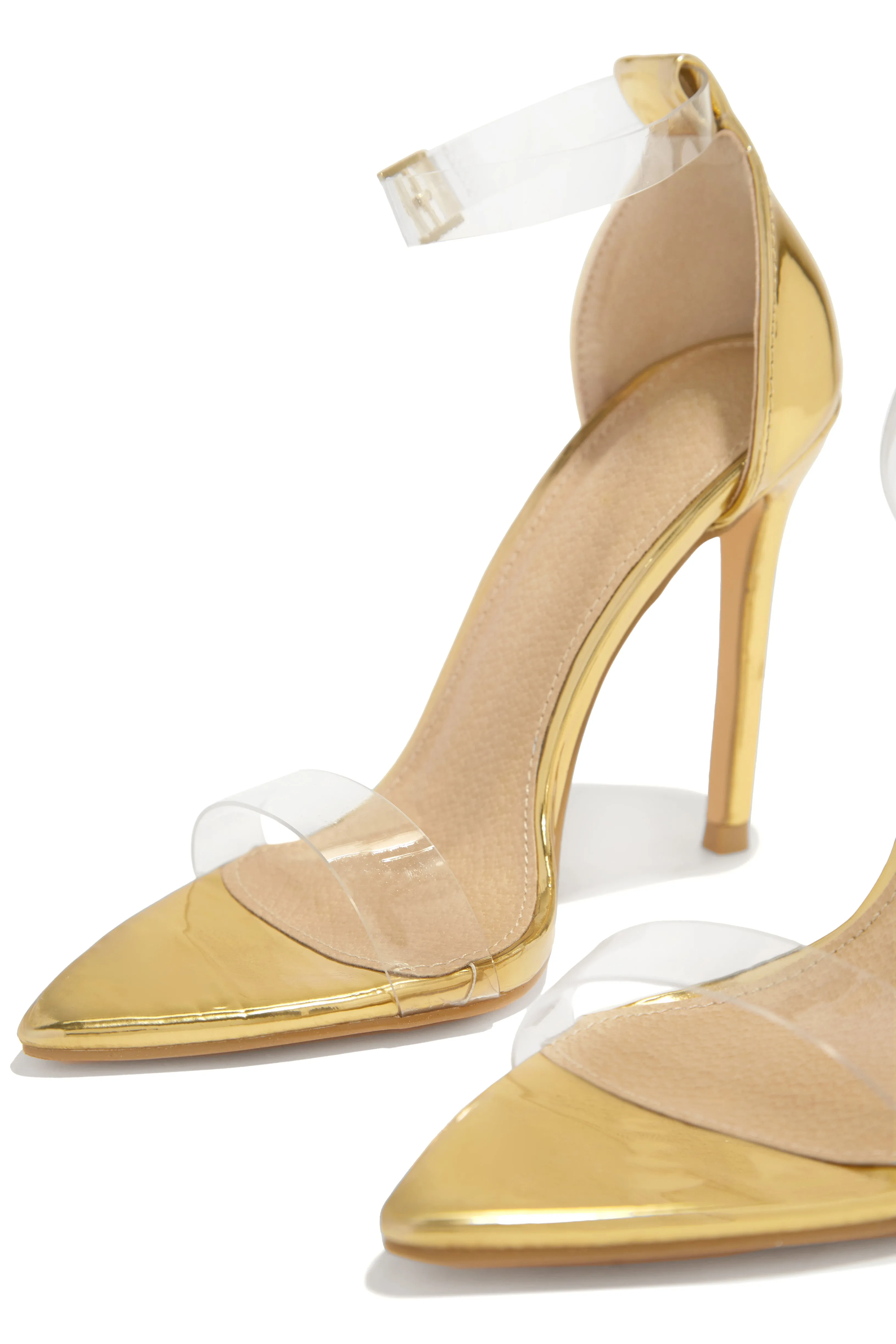 Love Me Better Clear Strap High Heels - Gold sold by Miss Lola product image thumbnail 4