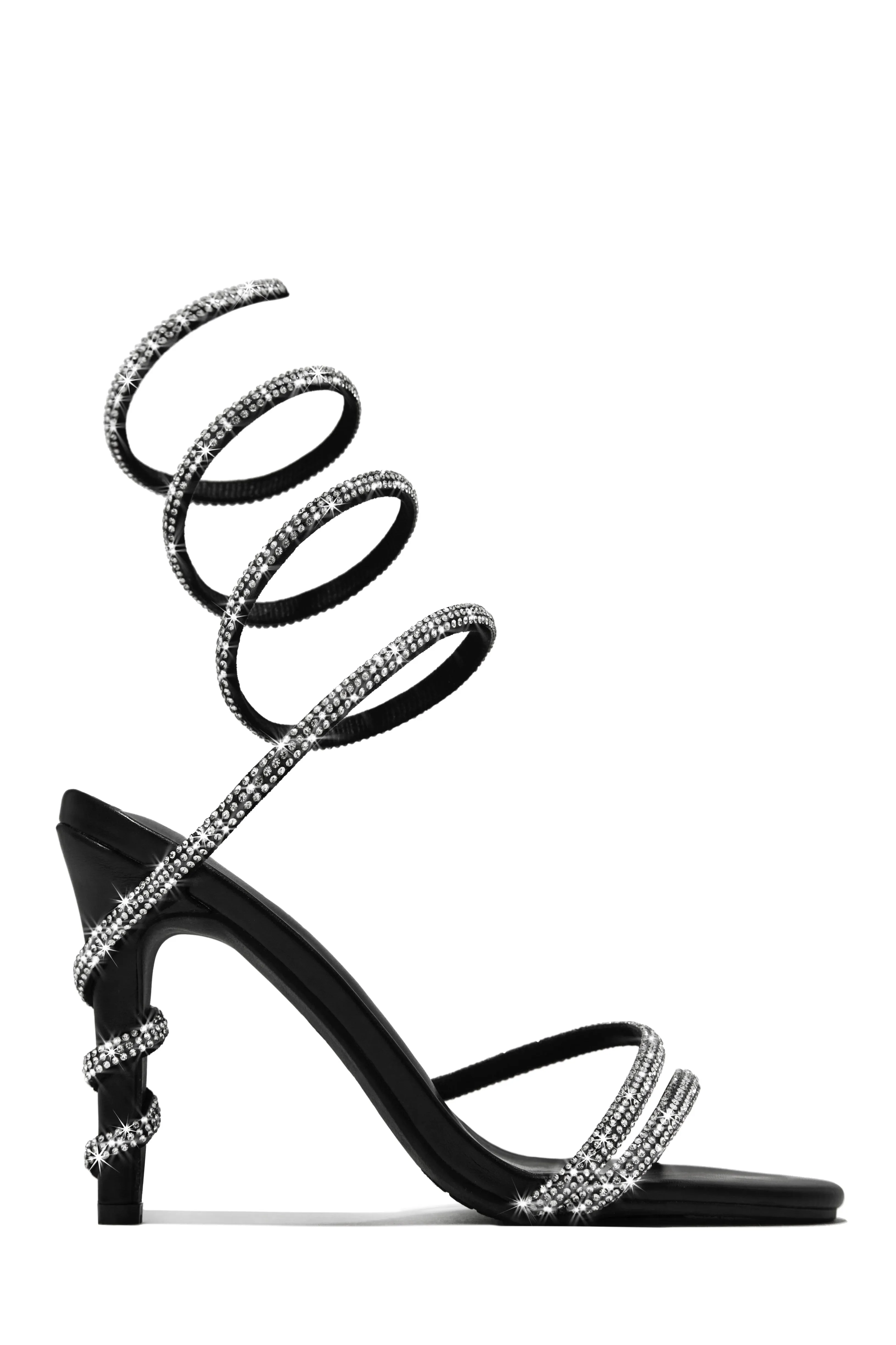 Fantasies Embellished Around The Ankle Coil Heels - Black sold by Miss Lola product image thumbnail 4