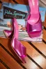Racquel Mid Heel Mules - Metallic Pink sold by Miss Lola