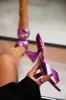 Racquel Mid Heel Mules - Metallic Pink sold by Miss Lola