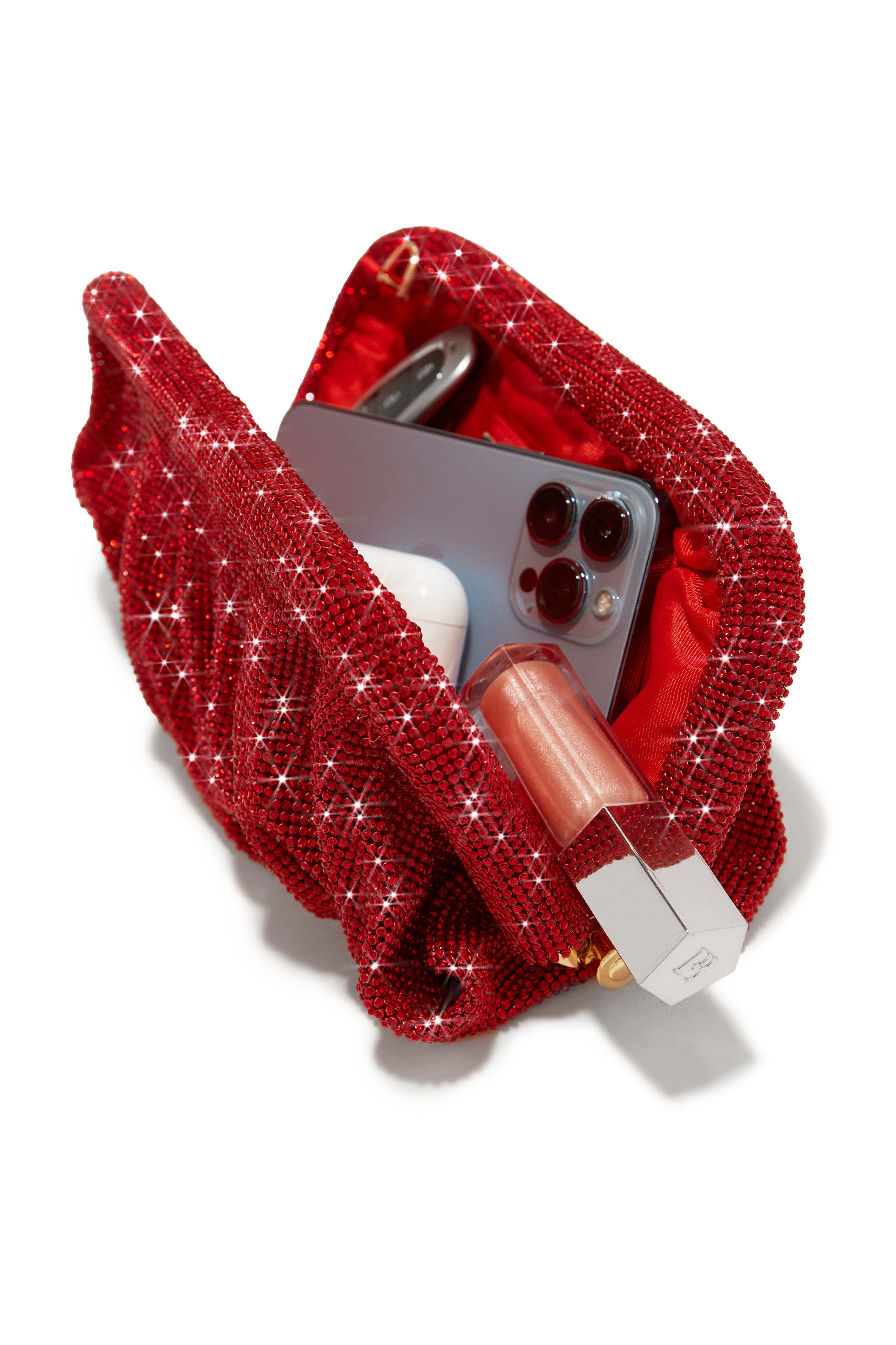 Gala Nights Fully Embellished Evening Bag - Red sold by Miss Lola