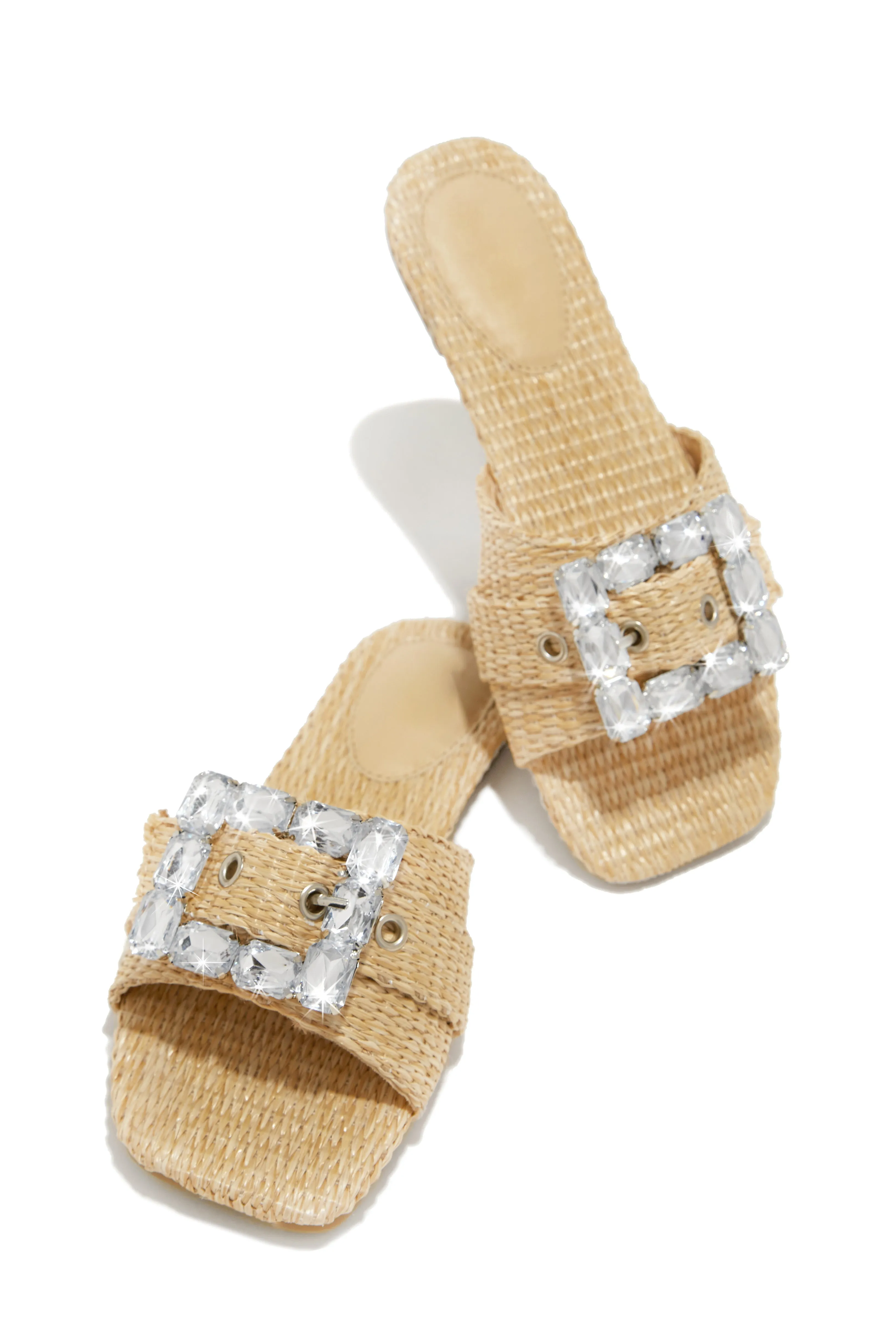 Chasing Sunsets Embellished Slip On Sandals - Natural sold by Miss Lola product image thumbnail 2