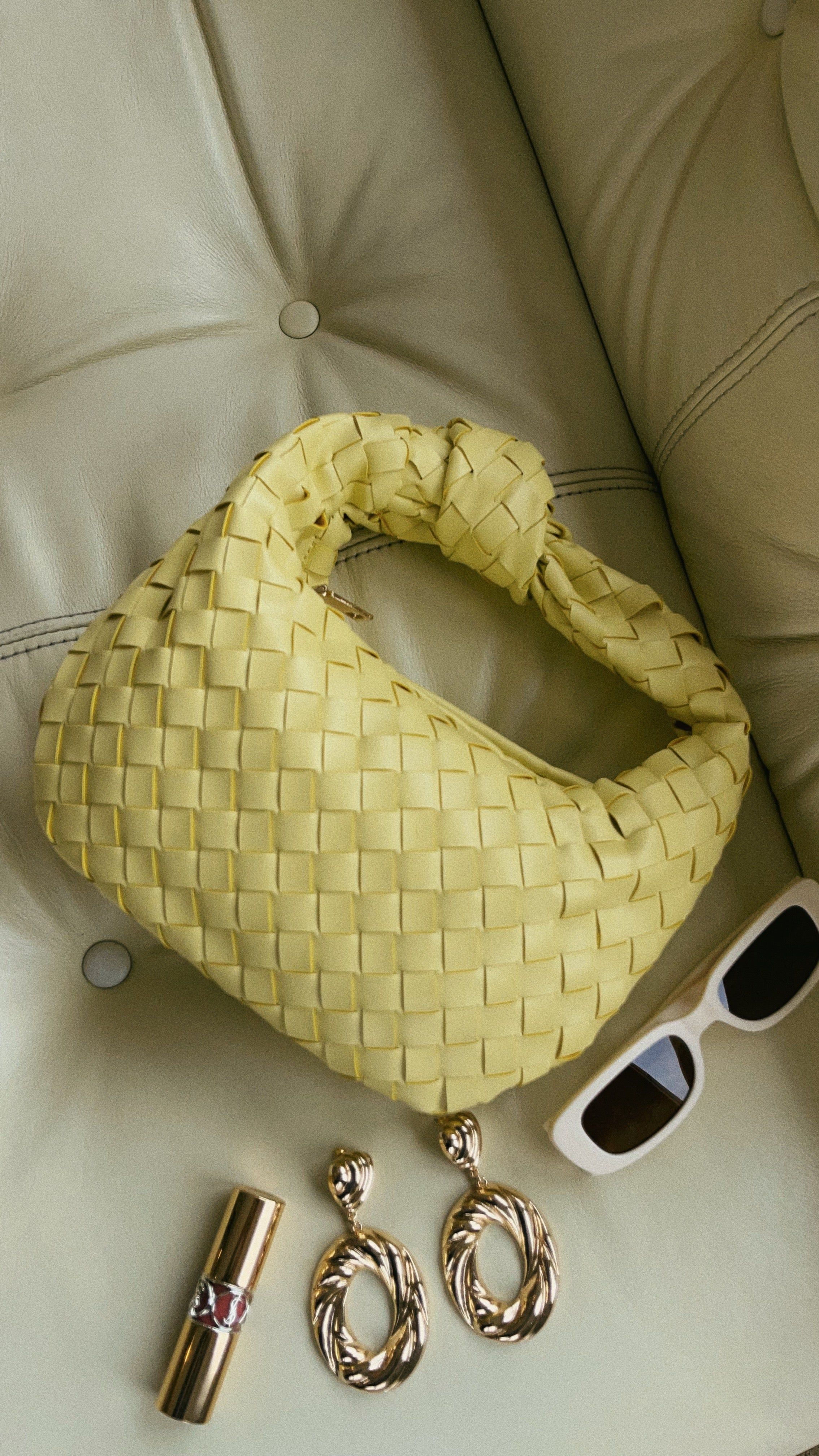 Leahni Knot Top Handle Bag - Yellow sold by Miss Lola
